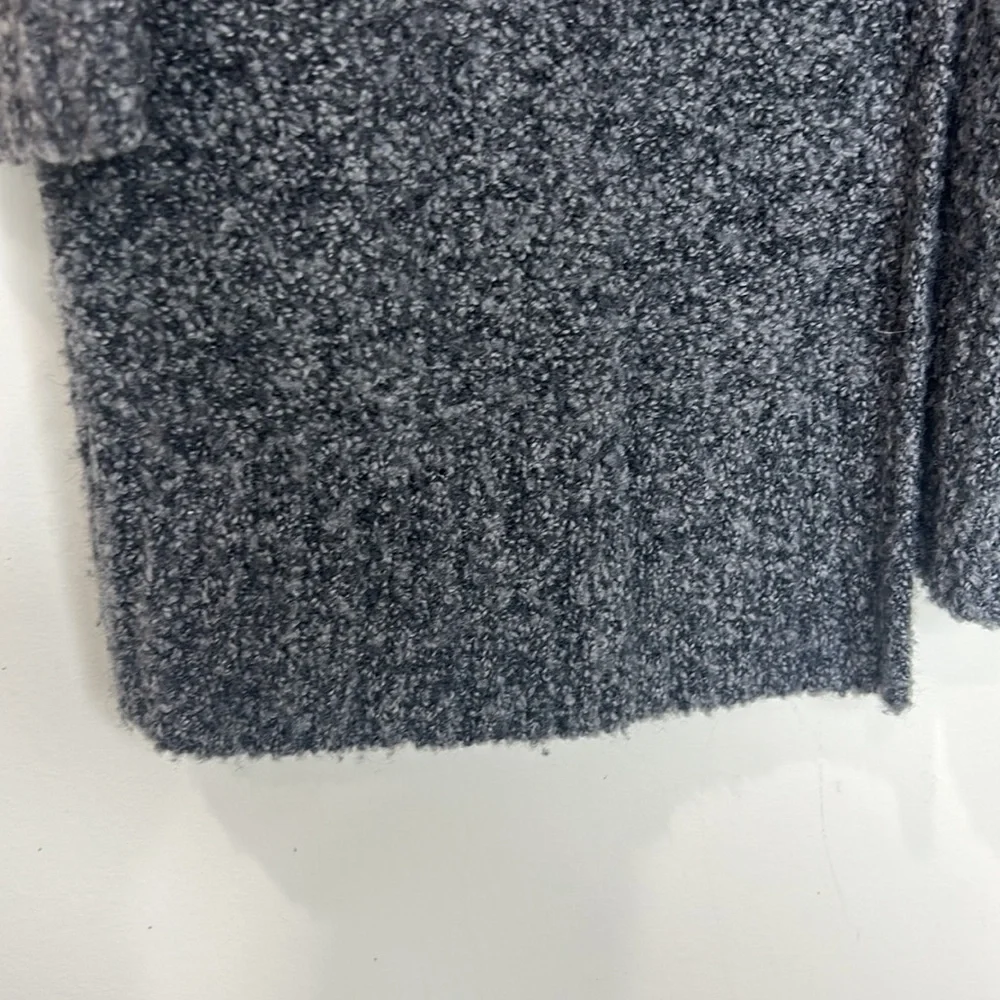 EILEEN FISHER Charcoal Gray Wool Cashmere Blend Nubby Cardigan Sweater Size M